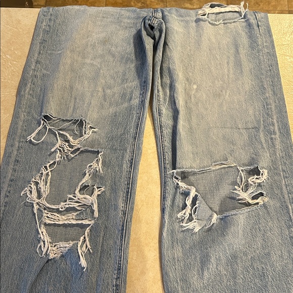 American Eagle Super High Rise Baggy Wide Leg Jeans 2 X Long - Picture 4 of 9